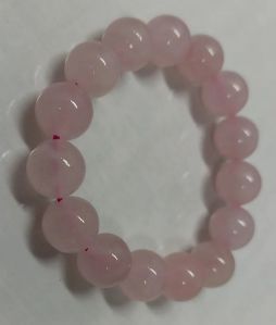 12mm Round Bead Rose Quartz Bracelet