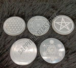 Selenite Charging Plate, Color : White