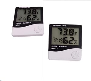 Plastic Temperature Clock HTC-1, Color : White