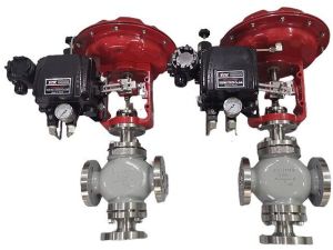 3 Way Diverting Control Valve, Wcb, 3/4-16 Inch, 150-600 LB