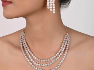 Classic Handmade Cz Women Brass  Necklace Set - Timeless Beauty