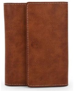 Tan Brown Leather Trifold Wallet