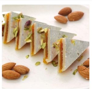 Kaju Pineapple Burfi, Color : Assorted