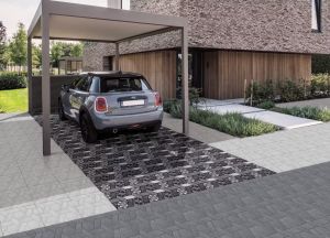 Tl Grey Multi Hexa Brick Floral Floor Tiles