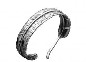 Sterling Silver Leaf Cuff For Men And Women