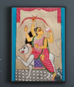 Jagaddhatri- Original Bengal Pattachitra  Wall Art