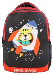 Mike Preschool Backpack Space Tiger Black and Red