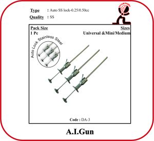 Artificial Insemination (A. I.) Gun -  SS Auto Lock (mini)