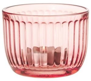 Pink Glass T Light Candle Holder