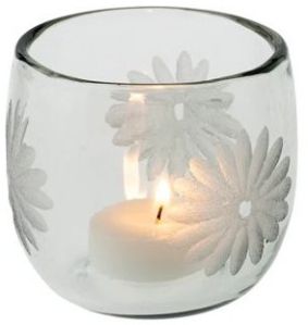 Round Designer Glass T-Light Candle Holder