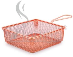 Mini Serving  Basket Sqr Copper SS