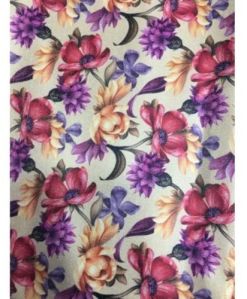 Printed Polyester Jute Satin Fabric, Color : Multicolor