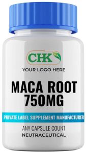 Maca Root 750mg Capsules for Dietary Supplement