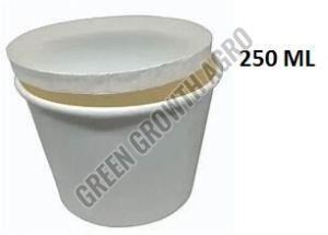 250ml Disposable Paper Food Container, Color : White