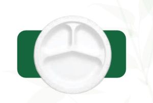 9 3 Round Compartment Plate