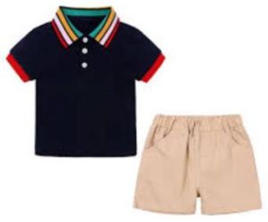 Boys Cotton Collar T Shirt Short Set