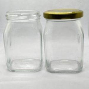 250 Ml Honey Square Glass Jar