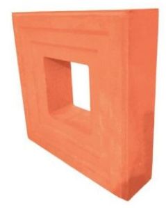 3D Square Terracotta Clay Jali 8x8x2.5 Inchs