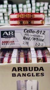 Polished Cello-012 Glass Kada, Color : Red, White, Gender : Female