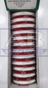 Polished Day Night 003 Opk Glass Bangles, Color : White & Red