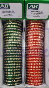 Polished Housefull-101 Glass Kada, Color : Green, Red