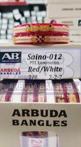 Polished Saino-012 Glass Kada, Color : Red, White, Gender : Female