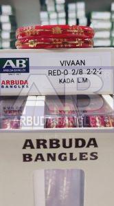 Polished Vivaan Glass Kada, Color : Red Festive Wear, Party Wear