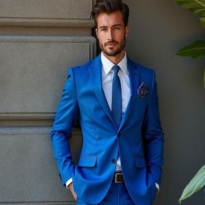 Egyptian Blue Bespoke Mens 2 Piece Suit