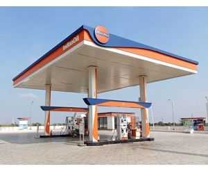 Mild Steel Iocl Petrol Pump Canopy, Shape : Rectangular