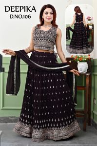 Deepika Georgette Thread Sequence Embroidered Lehenga Set