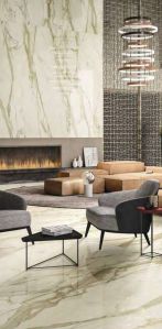 Plain Polished Calacatta Oro Marble Tiles Cut To Size