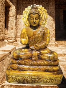 wooden lord buddha statue