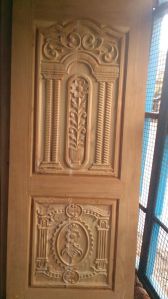Solid Raw Teakwood Carving Door