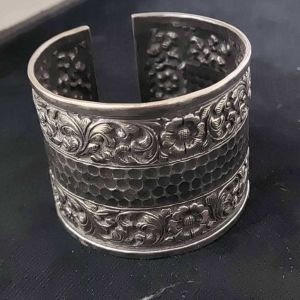Silver 925 KP053600 Chittai Cuff Women Bangle