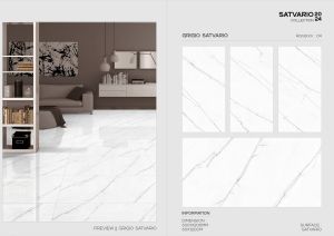 Statuario Pearl Glossy Finish Seren Collection Vitrified Tiles