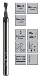 Double Flute End Mill for Steel Machining
