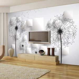 White Rectangular PVC Wallpaper