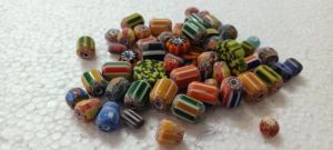 Multi Colored Chevron Glass Beads