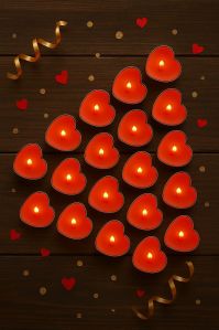 Wax Heart Shape Fragrances Candles, Color : Red for Aromatherapy