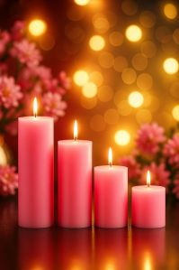 Rose Fragrance Pillar Candles