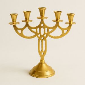 Decorative 5-Arm Golden Candelabra