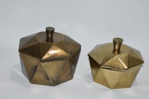 Faceted Geometric Jewelry Box Set OF 2 Pcs