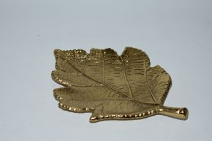 Golden Leaf Shaped Decorative Platter