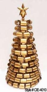 Golden Rolled Metal Christmas Tree