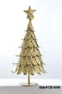 Golden Stacked Leaf Christmas Tree