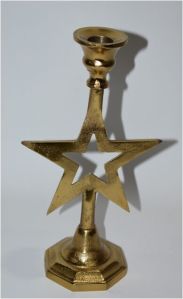 Golden Star Shaped Taper Candle Holder