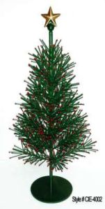 Green Wire Christmas Tree with Berries