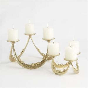 Modern Golden Arch Candle Holder Set OF 2 Pcs
