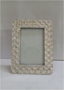 Modern Silver and Gold Scallop Pattern Photo Frame