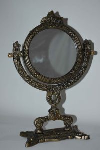 Ornate Antique-Style Round Vanity Mirror